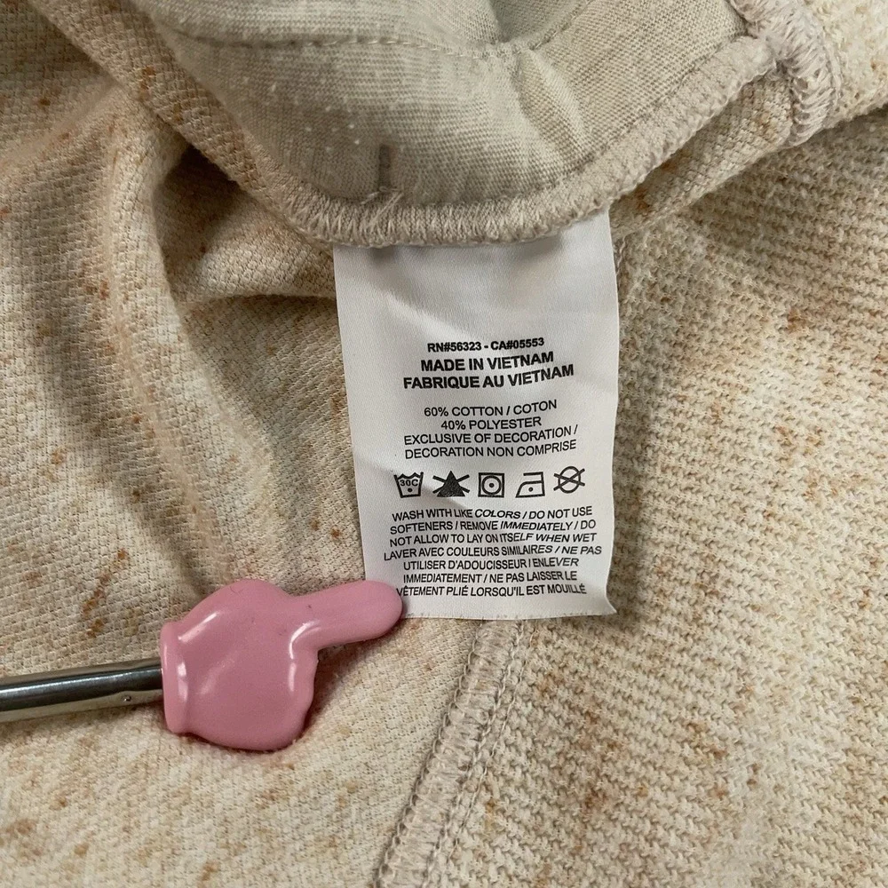 Nike Quarter Zip Mock Neck Pullover Sweater Women's Size Medium Beige Cropped - Picture 6 of 12